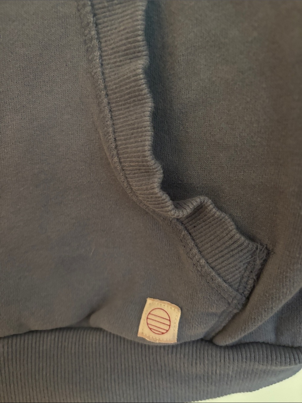 Marine Layer Men’s Colorblock Crewneck Hoodie in Pink, Yellow, Cream, Blue-Gray - Picture 3 of 4